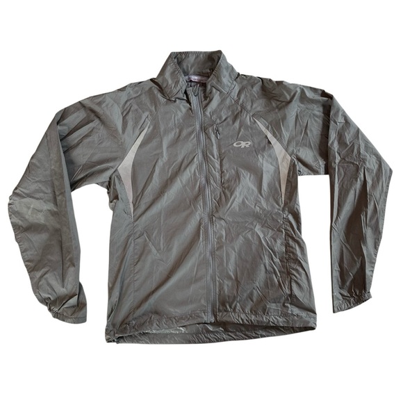 Outdoor Research Gray Packable Running Jacket Rain Wind Reflector (Size S) - Picture 1 of 16